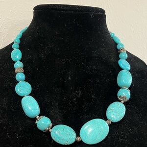 Faux Turquoise Beaded Necklace